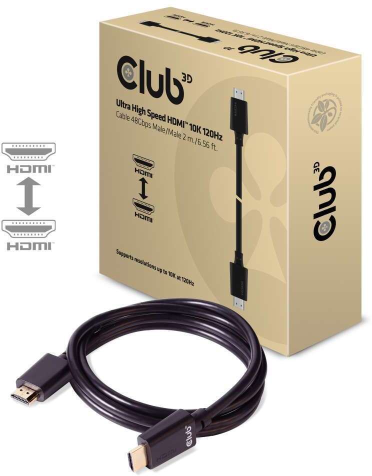 CLUB 3D HDMI 2.1 M/M ULTRA HIGH SPEED 4K120HZ 8K60HZ 2M/ 6.56FT